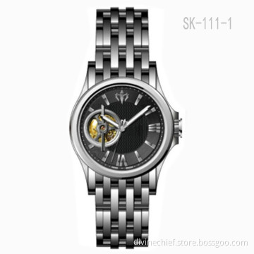 Fashion Men Wrist Watch 316L All Stainless Steel Automatic Skeleton Movement Watch